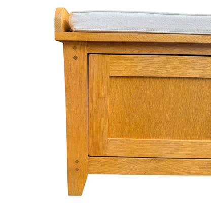 Cotswold Co. Solid Oak Hallway Shoe Bench - Storage Cabinet 120cm