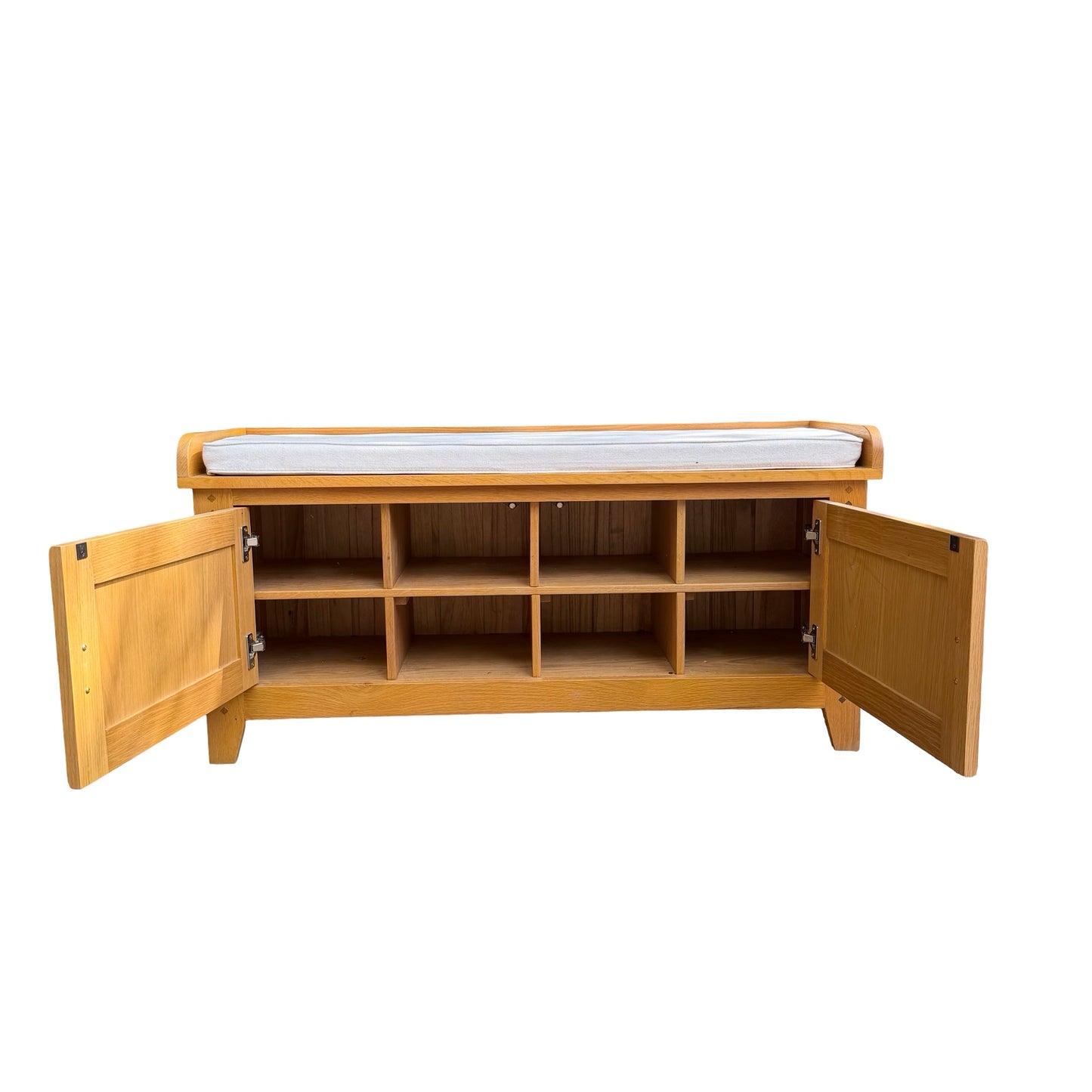 Cotswold Co. Solid Oak Hallway Shoe Bench - Storage Cabinet 120cm