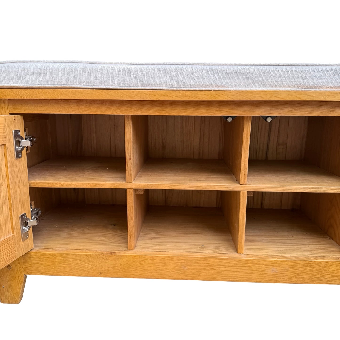 Cotswold Co. Solid Oak Hallway Shoe Bench - Storage Cabinet 120cm