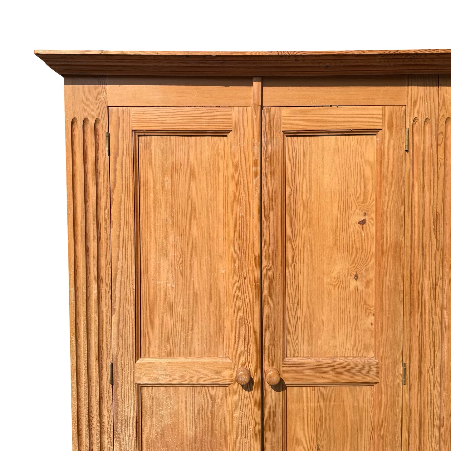 Large Quadruple Solid Pine Wardrobe - 4 Door 6 Drawer Farmhouse Armoire