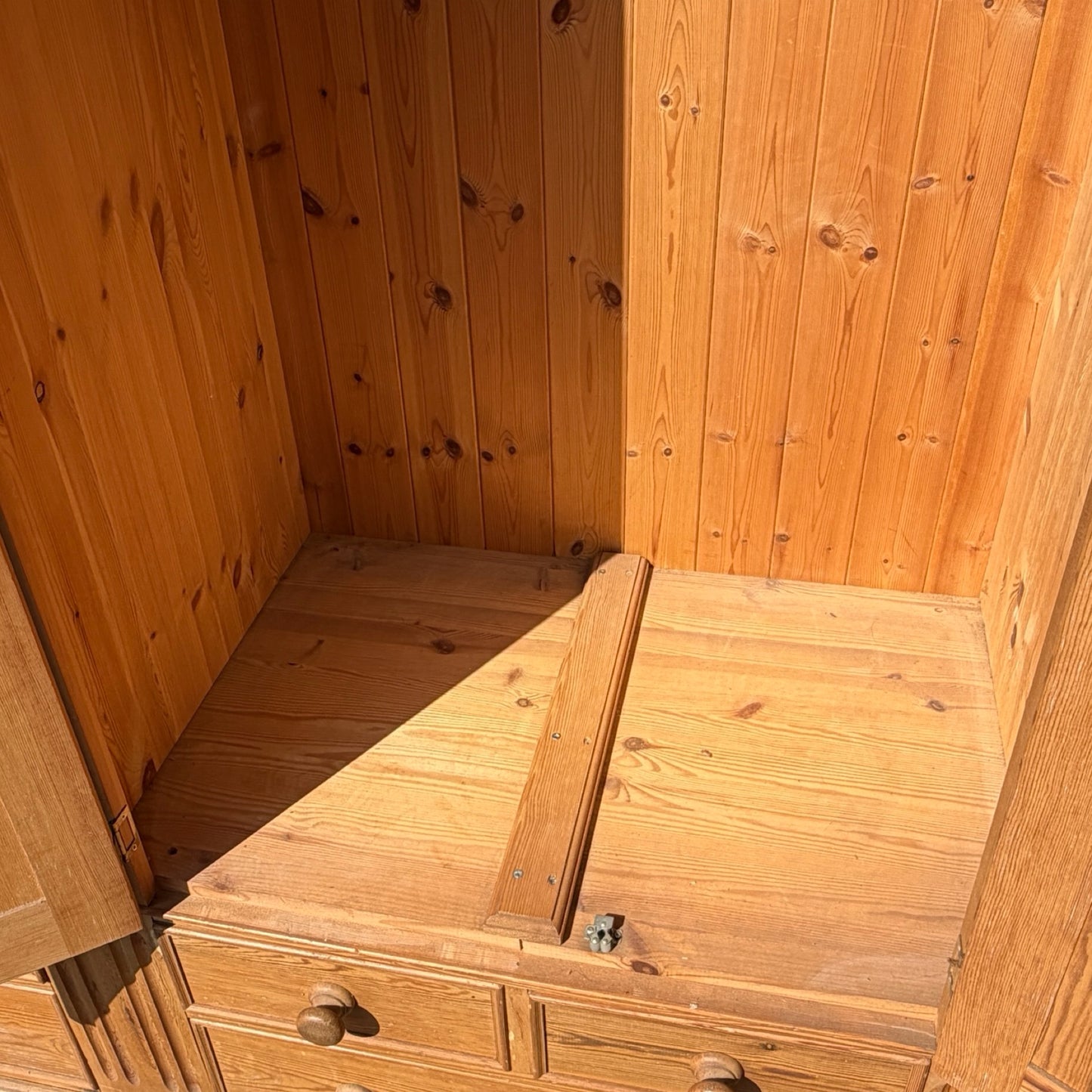 Large Quadruple Solid Pine Wardrobe - 4 Door 6 Drawer Farmhouse Armoire