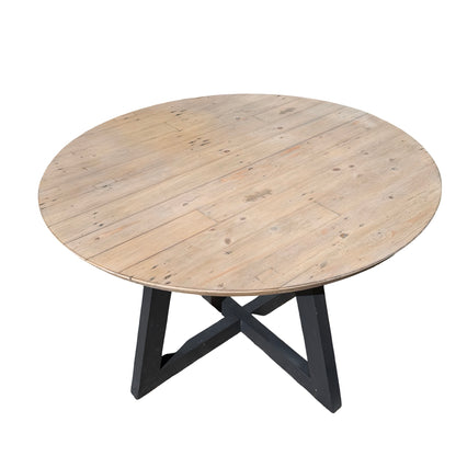 Cox & Cox Reclaimed Wood Dining Table & 4 Cane Bistro Chairs Set