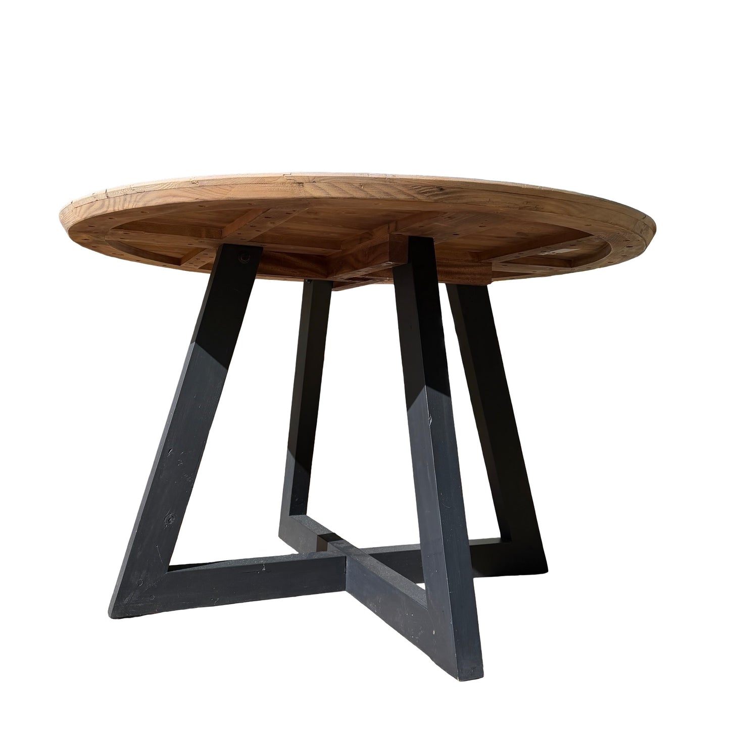 Cox & Cox Reclaimed Wood Dining Table & 4 Cane Bistro Chairs Set