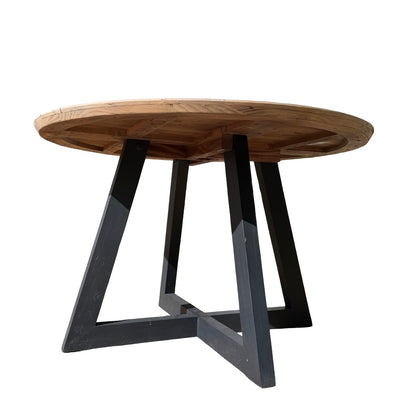 Cox & Cox Reclaimed Wood Dining Table & 4 Cane Bistro Chairs Set