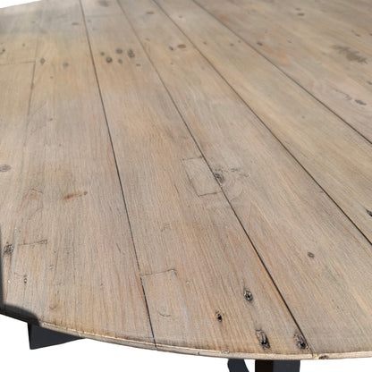 Cox & Cox Reclaimed Wood Dining Table & 4 Cane Bistro Chairs Set