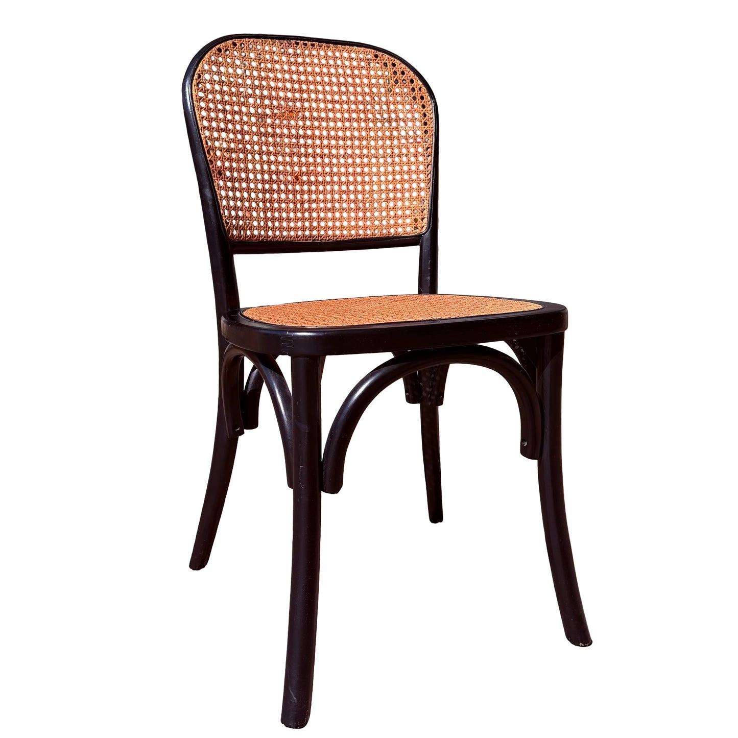 Cox & Cox Reclaimed Wood Dining Table & 4 Cane Bistro Chairs Set