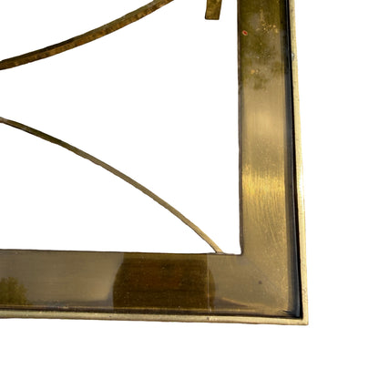 1970s Hollywood Regency Brass & Smoked Glass Coffee Table 107cm