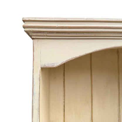Slim Distressed Painted Pine Bookcase - Country Dresser Cabinet 181cm
