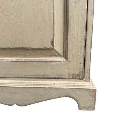 Slim Distressed Painted Pine Bookcase - Country Dresser Cabinet 181cm