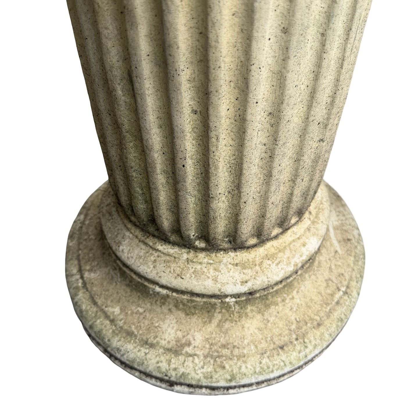 Vintage Stone Garden Sundial - Fluted Column Pedestal & Dial 90cm
