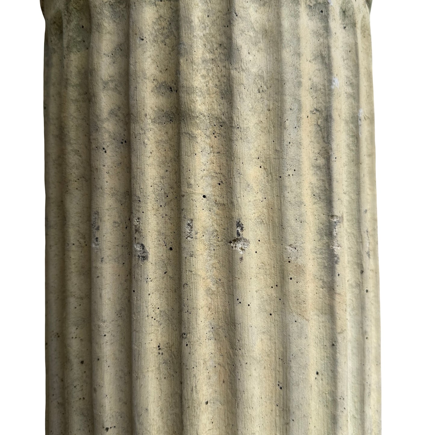 Vintage Stone Garden Sundial - Fluted Column Pedestal & Dial 90cm