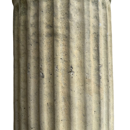 Vintage Stone Garden Sundial - Fluted Column Pedestal & Dial 90cm
