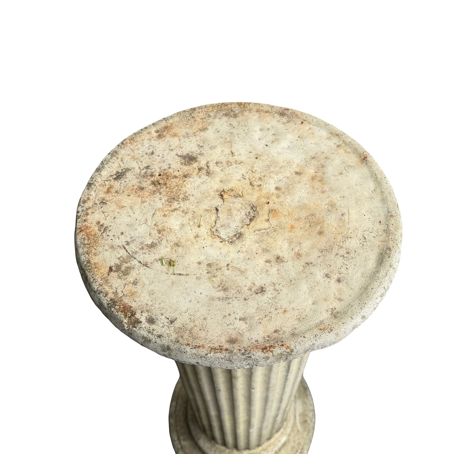 Vintage Stone Garden Sundial - Fluted Column Pedestal & Dial 90cm