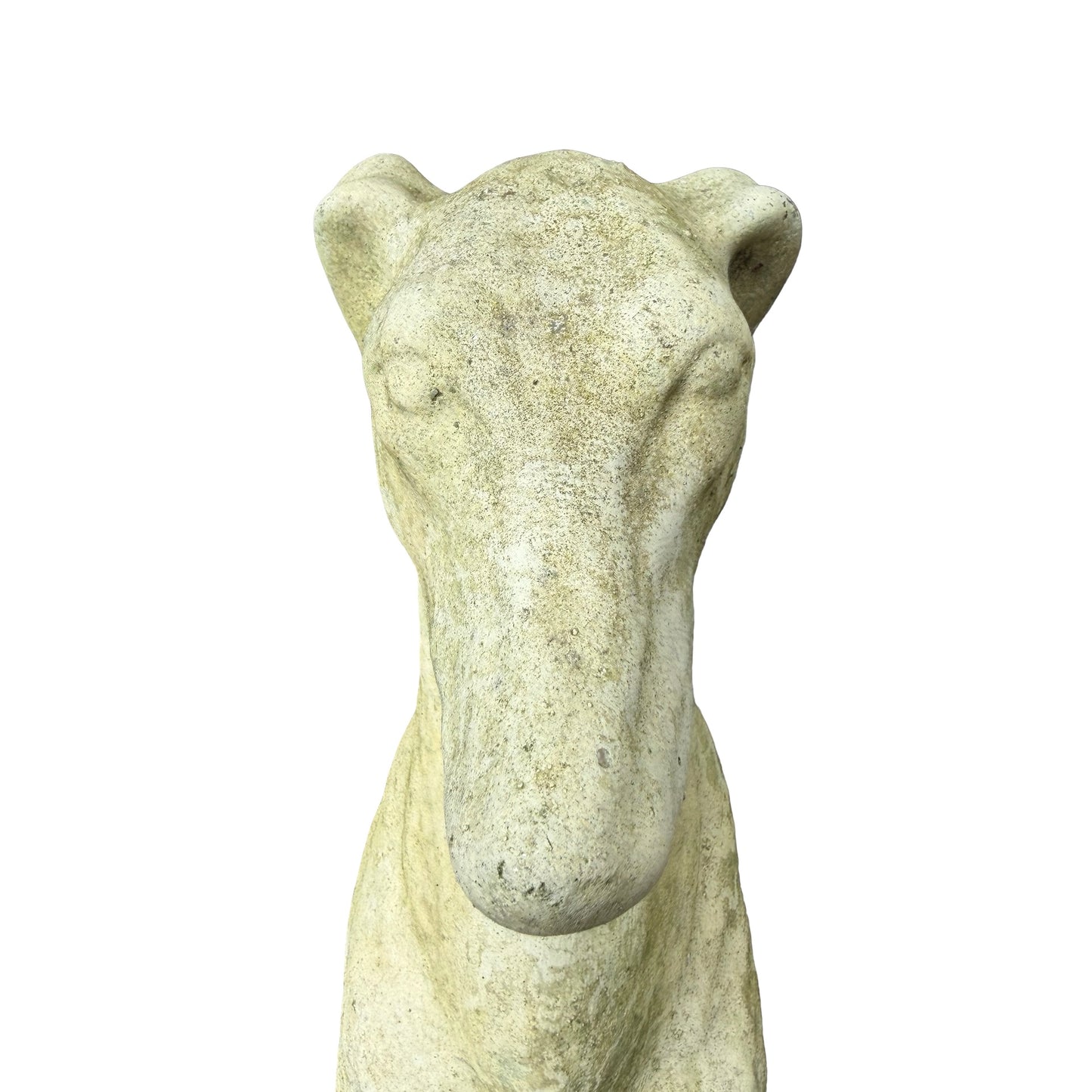 Vintage Weathered Stone Greyhound Statue - Whippet Garden Ornament