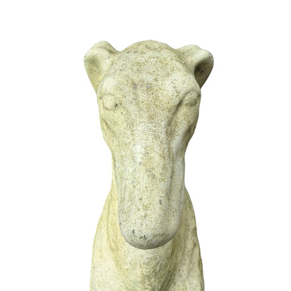 Vintage Weathered Stone Greyhound Statue - Whippet Garden Ornament