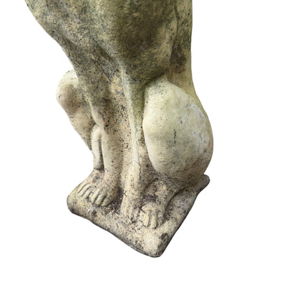 Vintage Weathered Stone Greyhound Statue - Whippet Garden Ornament