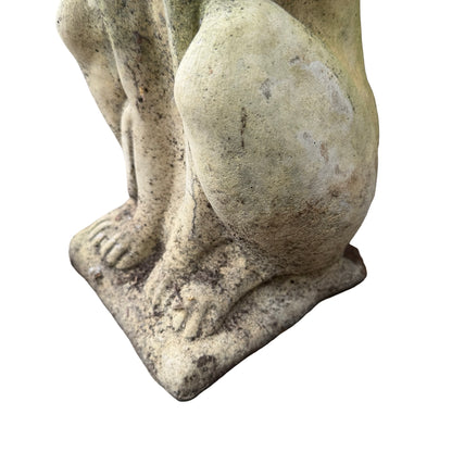 Vintage Weathered Stone Greyhound Statue - Whippet Garden Ornament