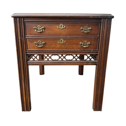 Lane Furniture Oak Chippendale Style Side Table - Single Drawer 69cm