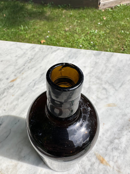 Unbranded Vintage Antique Brown Glass Bottle - Glass Bottle
