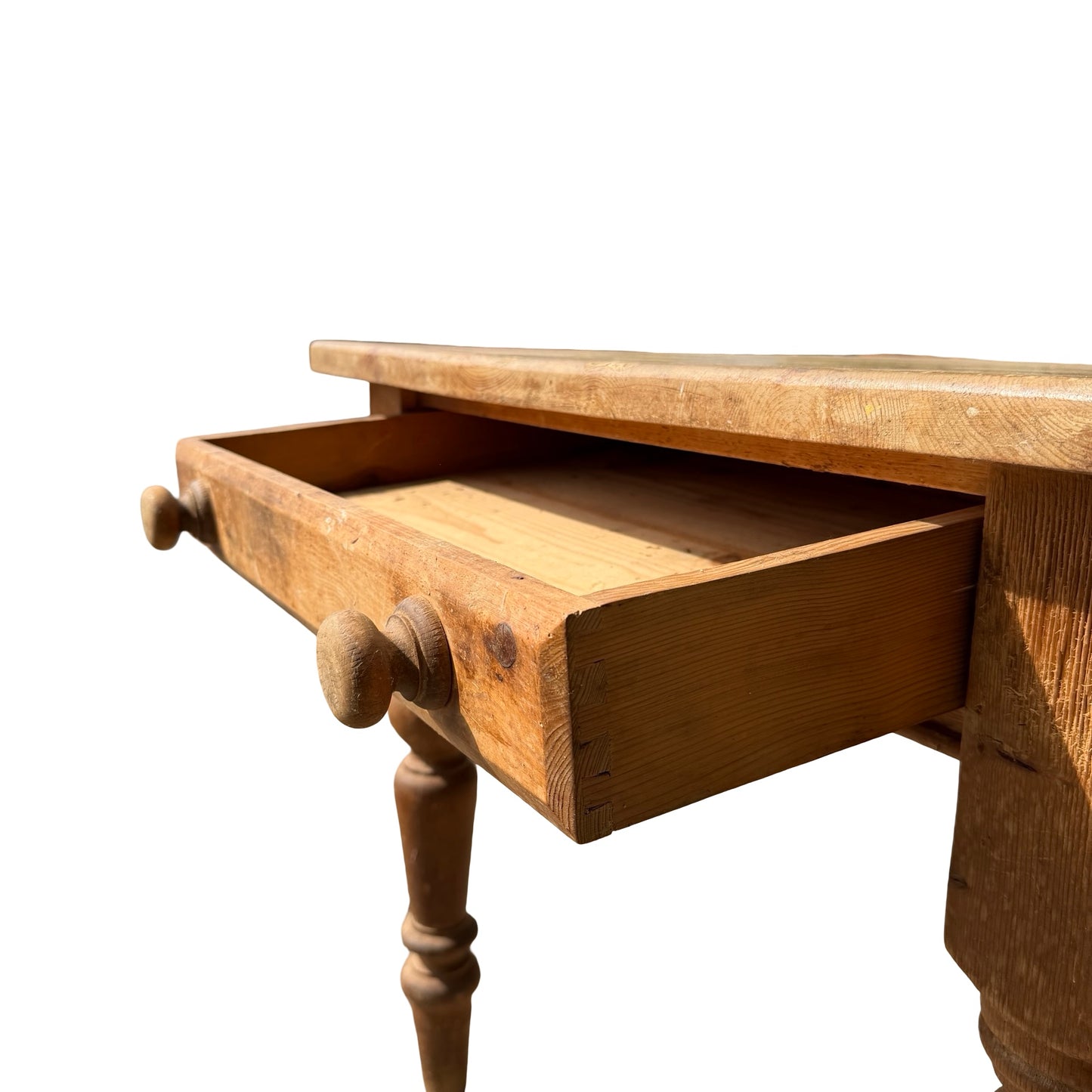 Vintage Farmhouse Pine Dining Table - Single End Drawer 183cm
