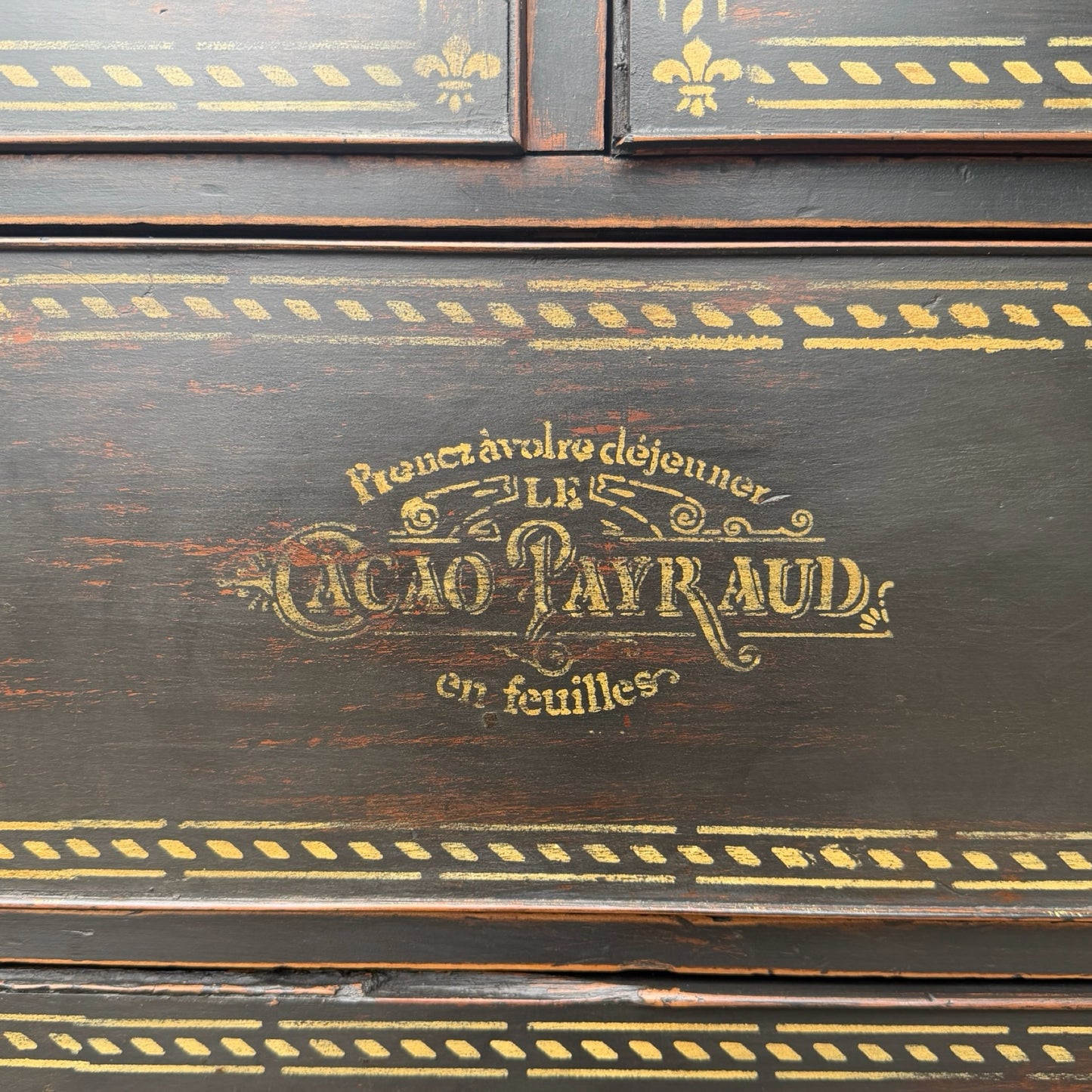 Victorian Painted Ebonised Black Mahogany Chest of Drawers - Wax Finish