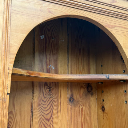 Large Vintage Large Pine Kitchen Farmhouse Dresser - Two Piece Cabinet