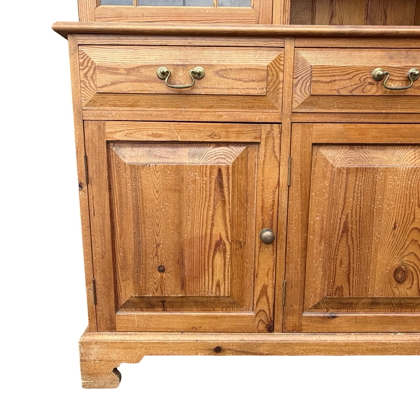 Large Vintage Large Pine Kitchen Farmhouse Dresser - Two Piece Cabinet