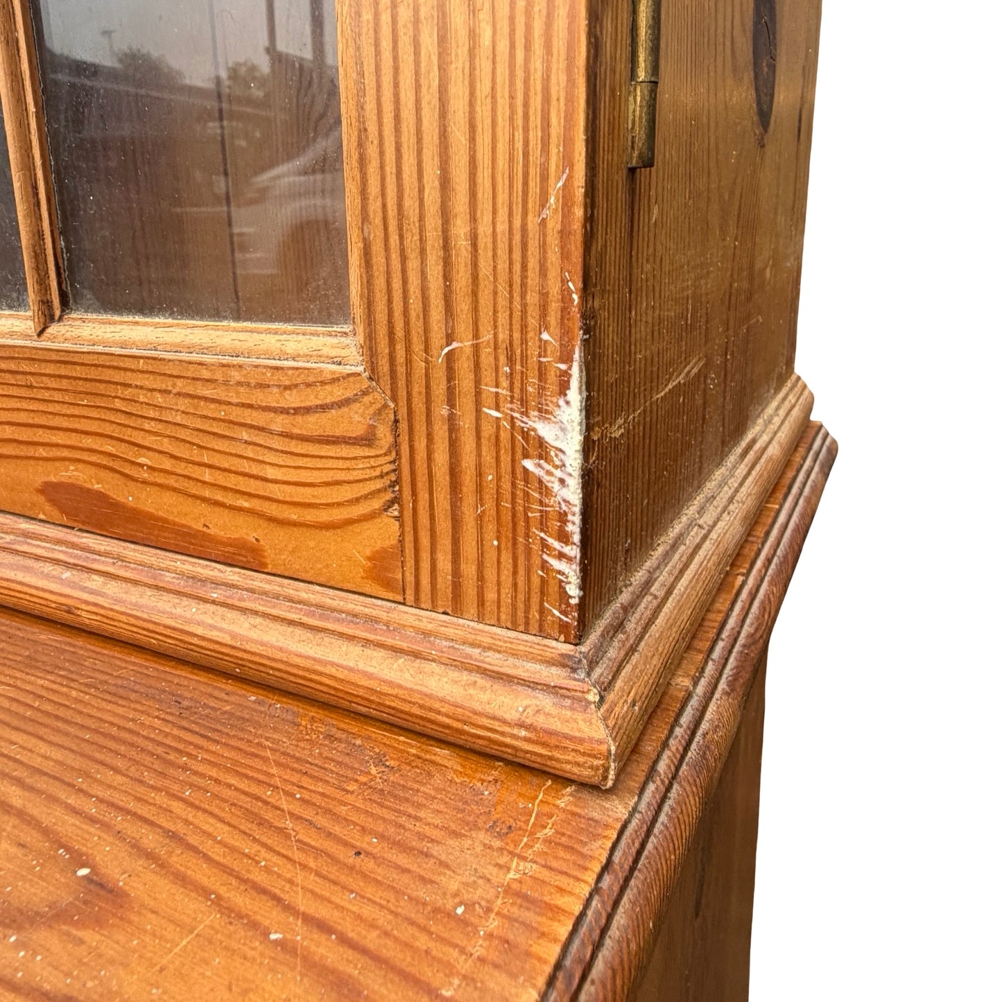 Large Vintage Large Pine Kitchen Farmhouse Dresser - Two Piece Cabinet
