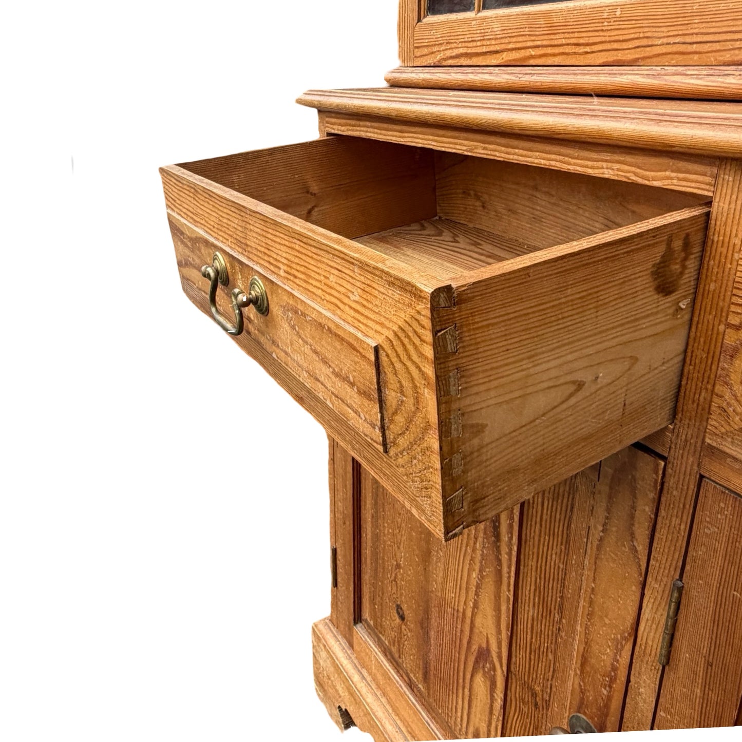 Large Vintage Large Pine Kitchen Farmhouse Dresser - Two Piece Cabinet