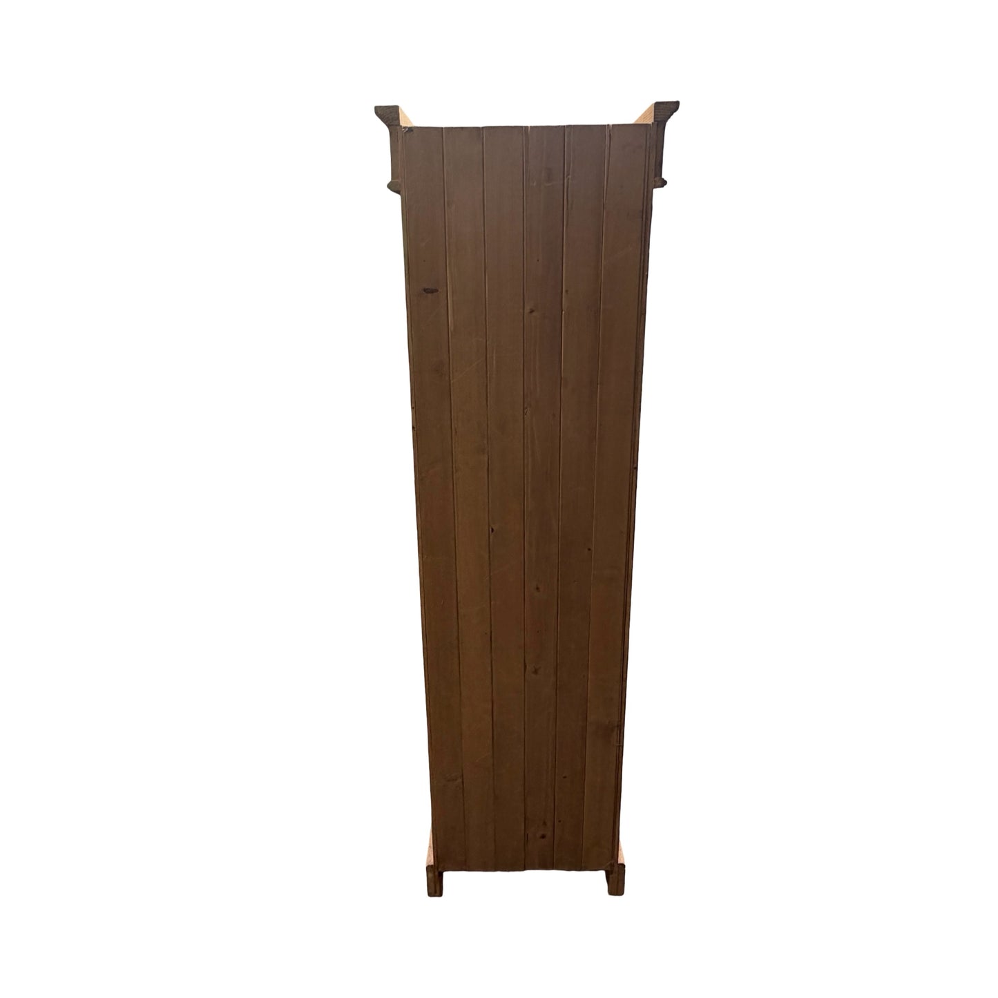 Slim Vintage Solid Pine Open Bookcase - Narrow Alcove Shelving