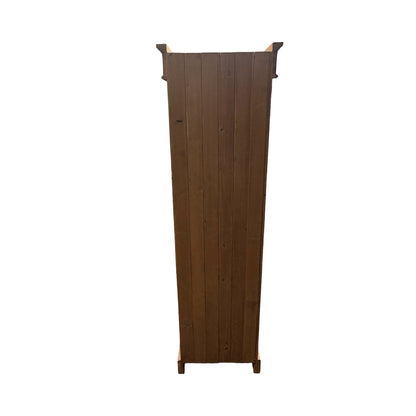 Slim Vintage Solid Pine Open Bookcase - Narrow Alcove Shelving