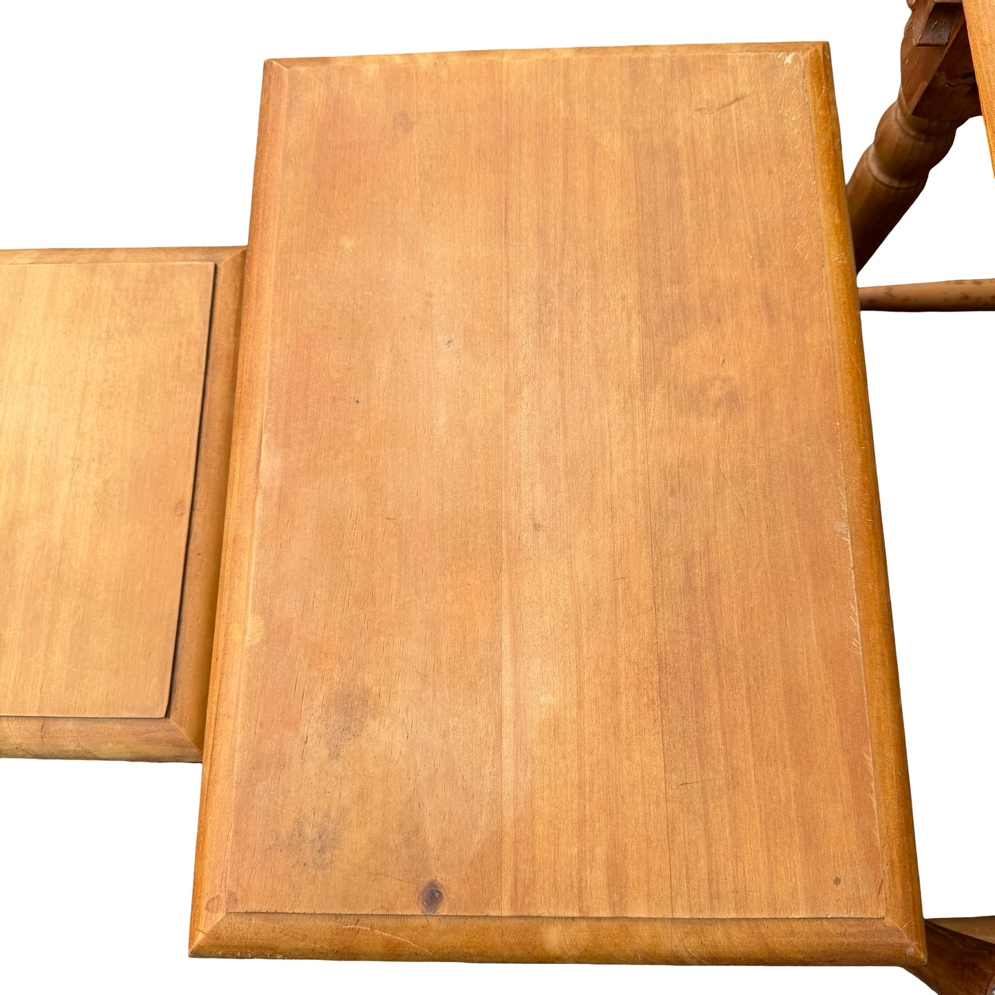 Vintage Solid Wood Nest of 3 Tables - Rustic Side Tables