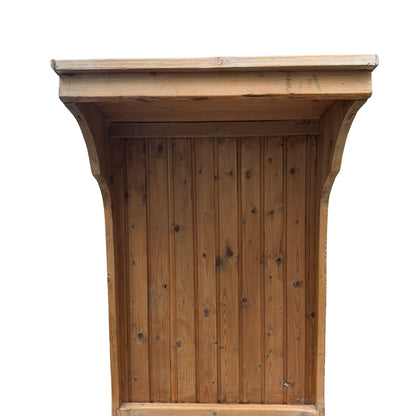 Antique Style Solid Pine Porters Chair - Hooded Hallway Seat