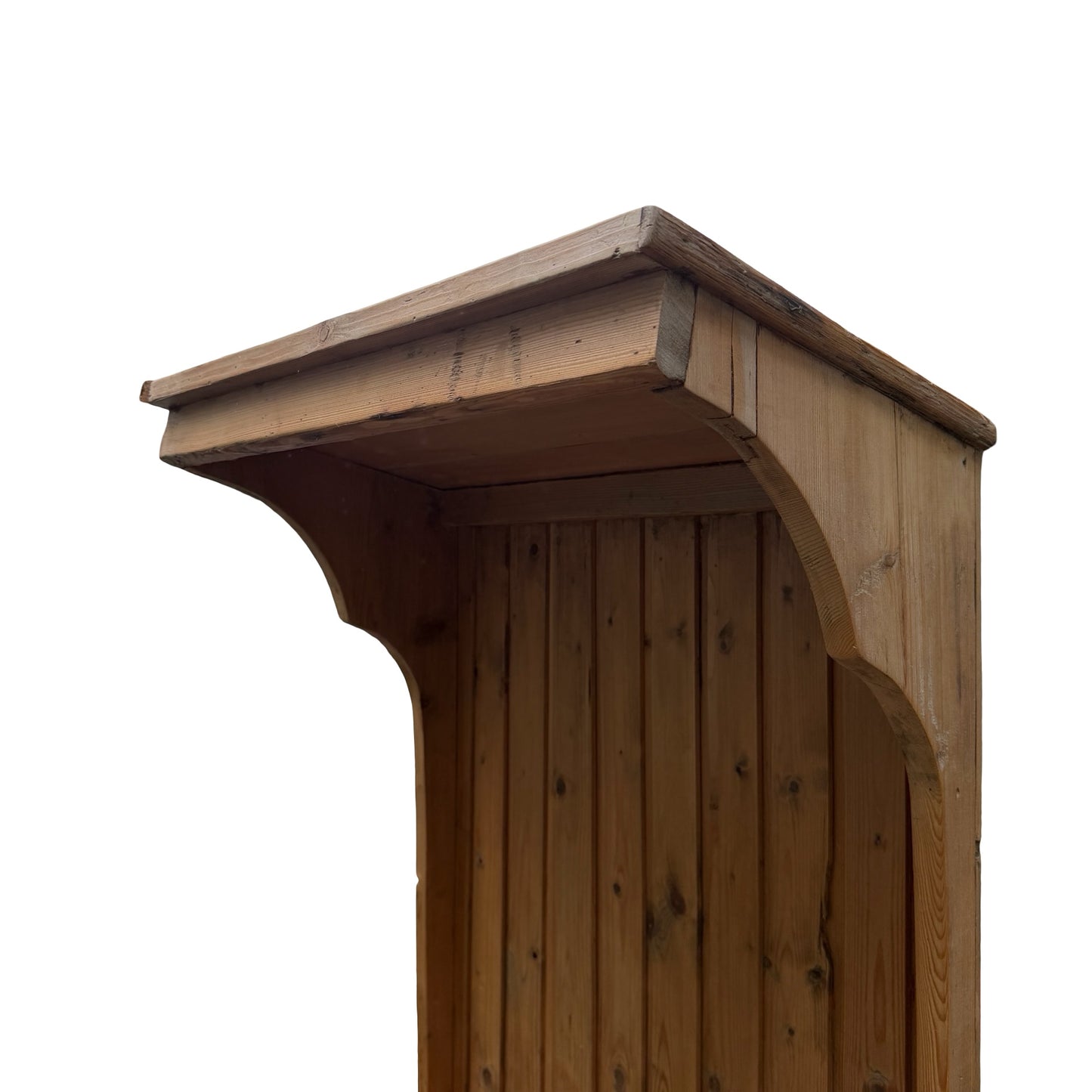 Antique Style Solid Pine Porters Chair - Hooded Hallway Seat