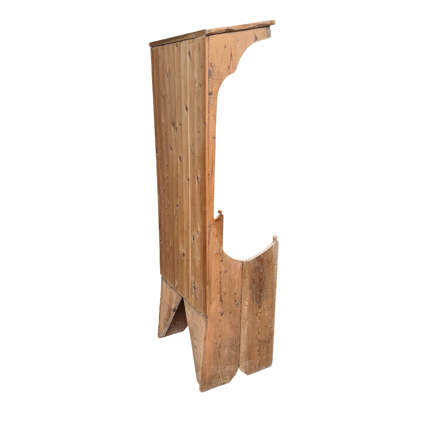 Antique Style Solid Pine Porters Chair - Hooded Hallway Seat