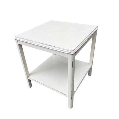 Remploy Distressed White Painted Two Tier Side Table - Coffee Table