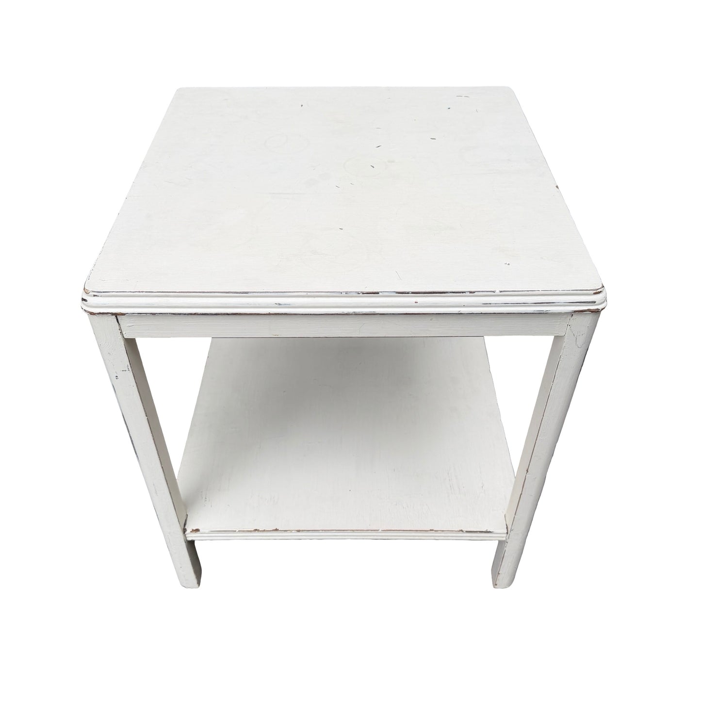 Remploy Distressed White Painted Two Tier Side Table - Coffee Table