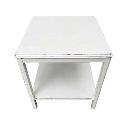Remploy Distressed White Painted Two Tier Side Table - Coffee Table