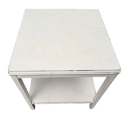 Remploy Distressed White Painted Two Tier Side Table - Coffee Table