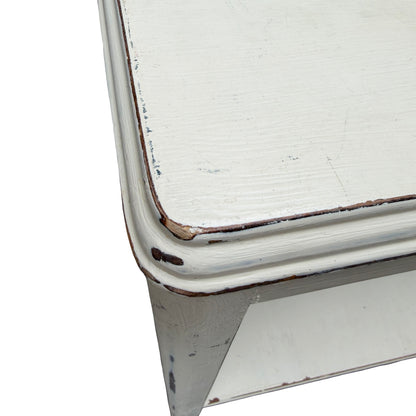 Remploy Distressed White Painted Two Tier Side Table - Coffee Table