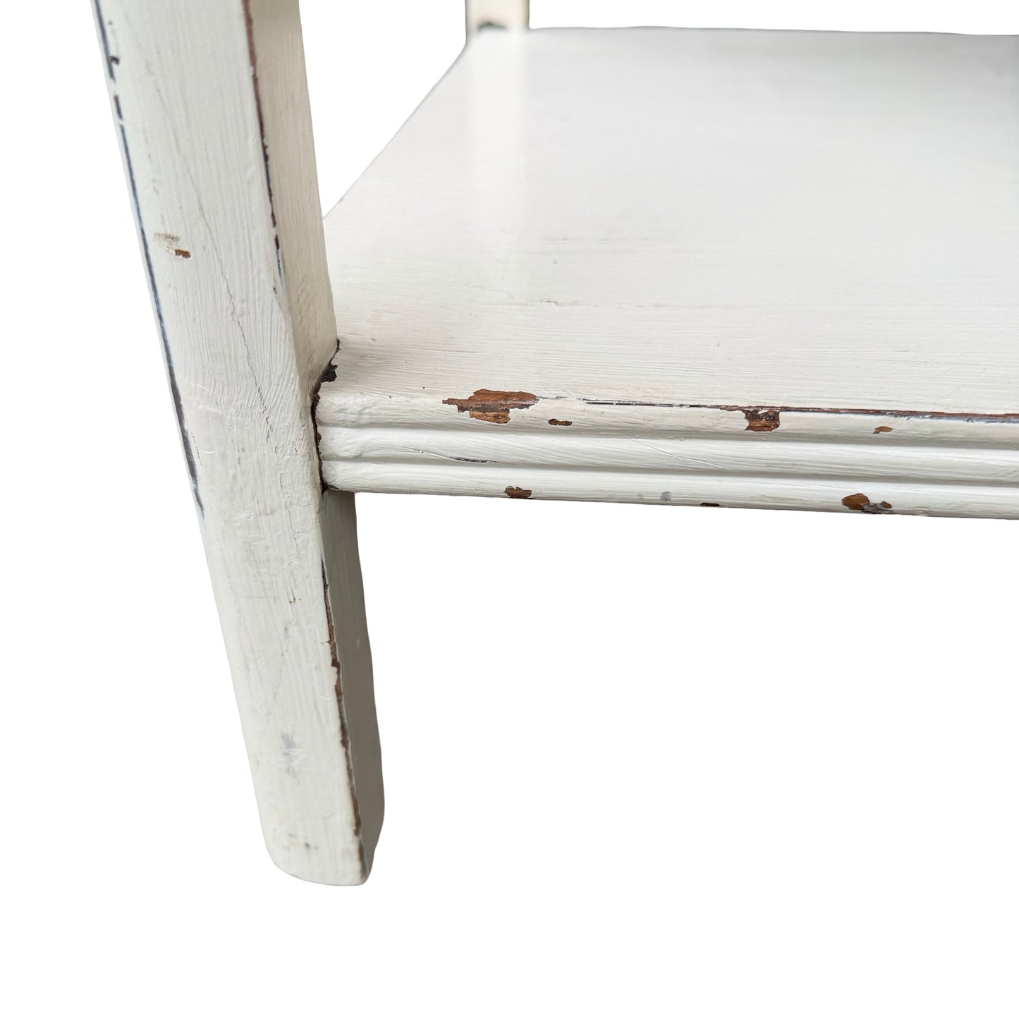 Remploy Distressed White Painted Two Tier Side Table - Coffee Table