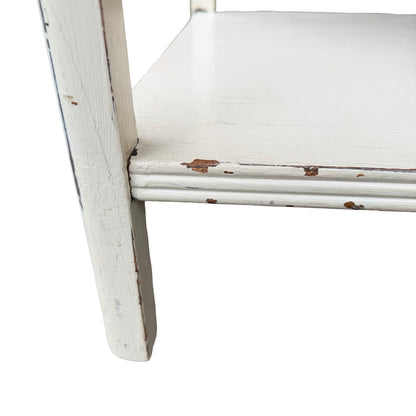 Remploy Distressed White Painted Two Tier Side Table - Coffee Table