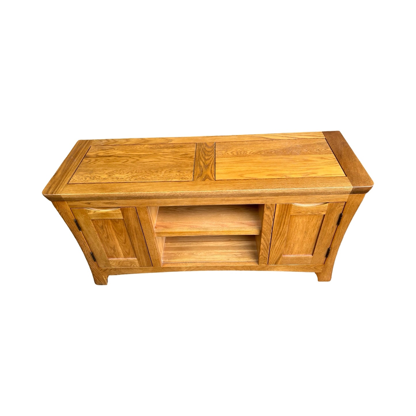 Oak Furnitureland Solid Oak TV Media Unit - Bevel Cabinet 120cm