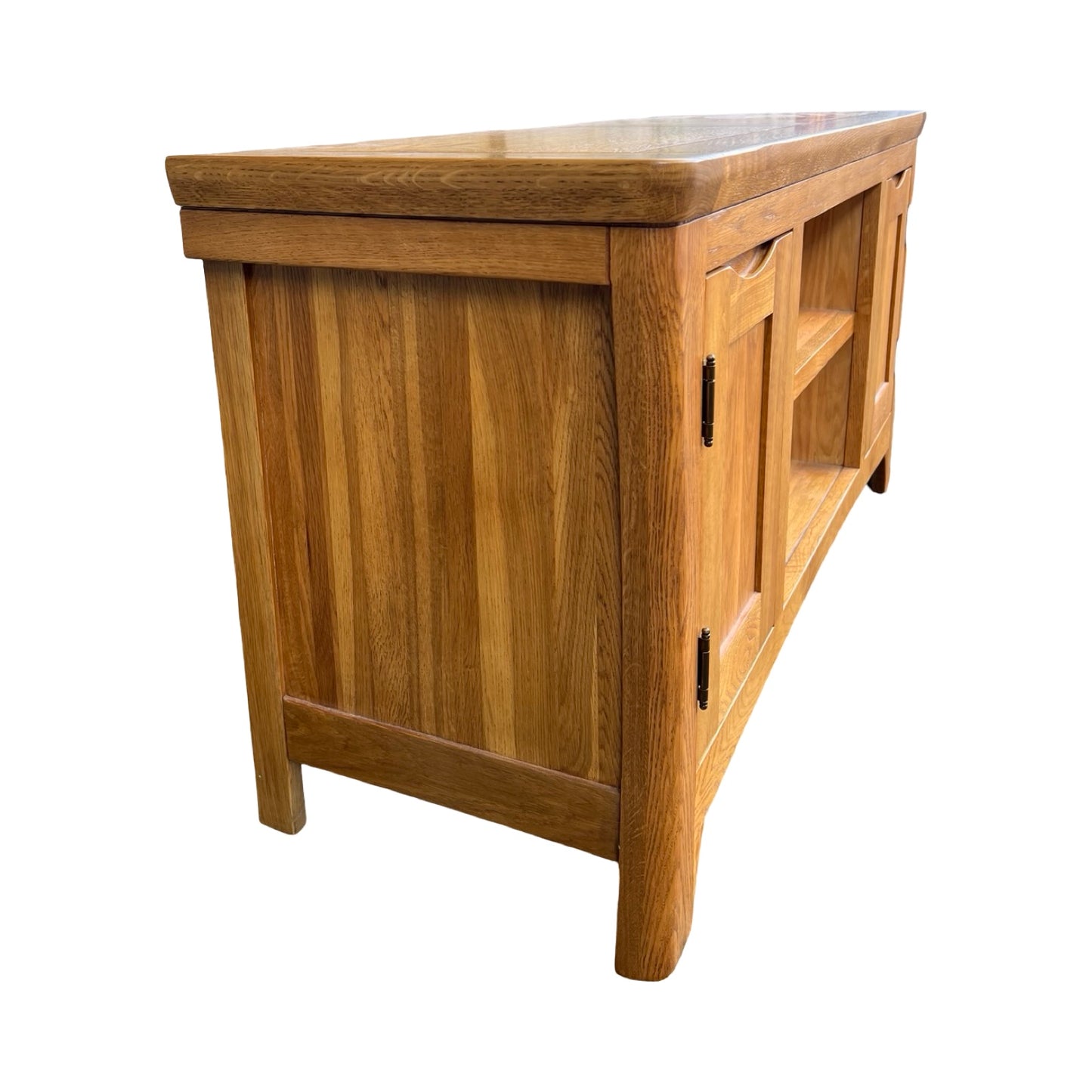 Oak Furnitureland Solid Oak TV Media Unit - Bevel Cabinet 120cm