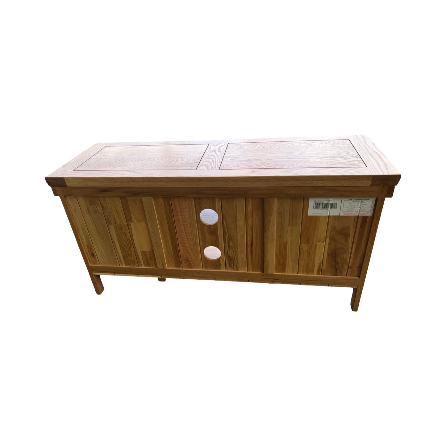 Oak Furnitureland Solid Oak TV Media Unit - Bevel Cabinet 120cm