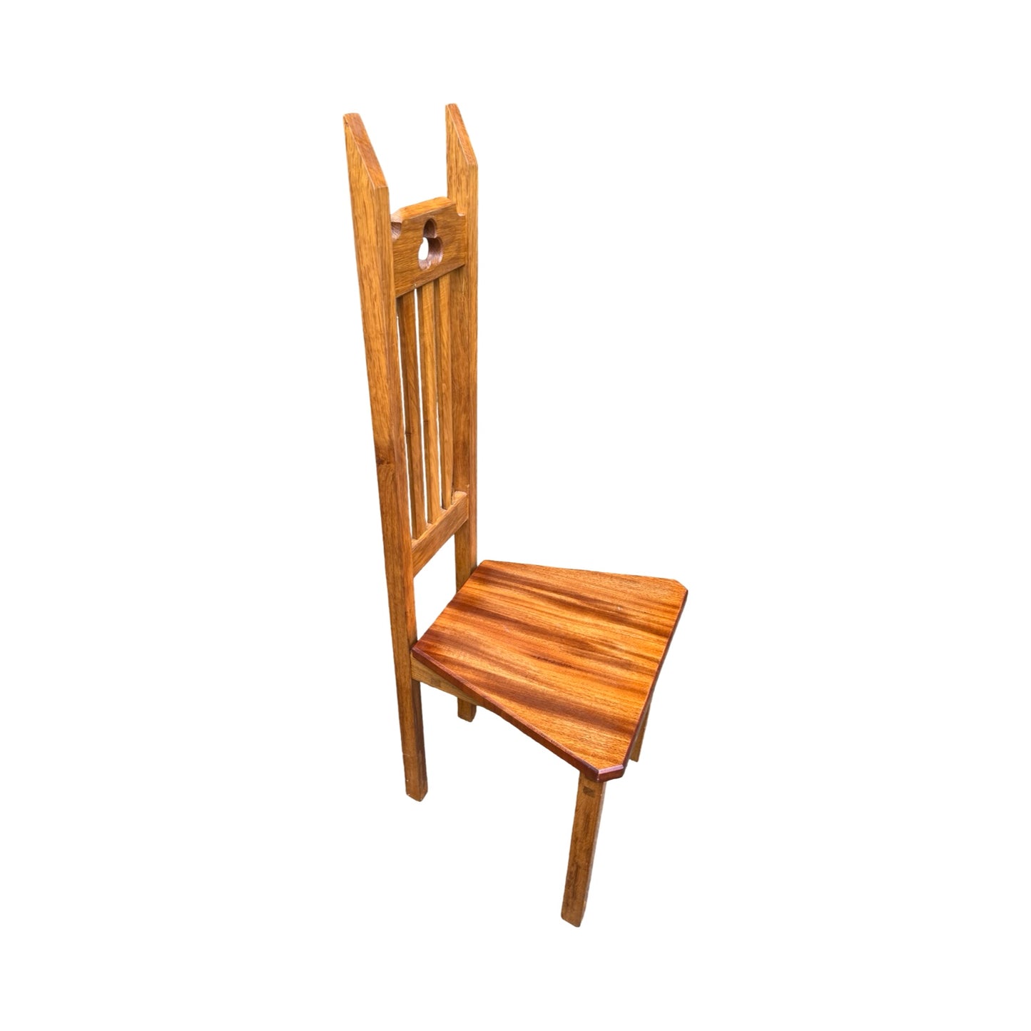 Contemporary High Back Oak Dining Chair - Gothic Style Statement