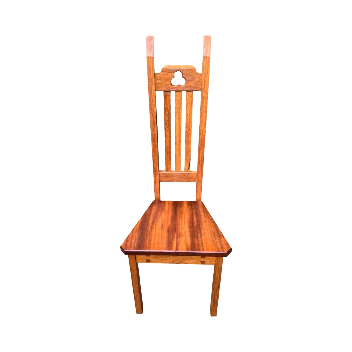 Contemporary High Back Oak Dining Chair - Gothic Style Statement