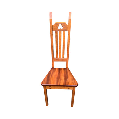Contemporary High Back Oak Dining Chair - Gothic Style Statement