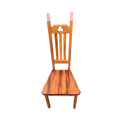Contemporary High Back Oak Dining Chair - Gothic Style Statement