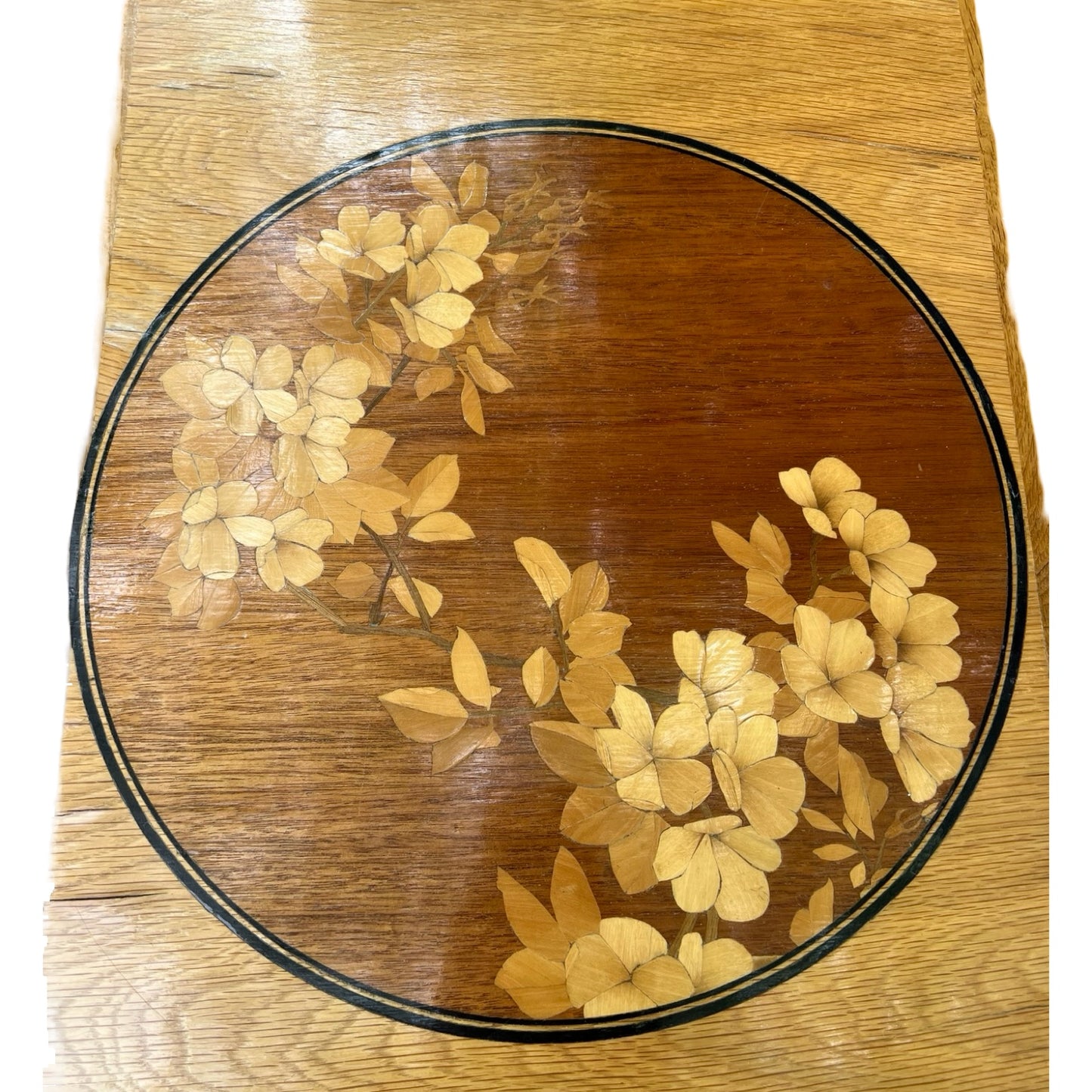 Oriental Altar Cabinet - Marquetry Inlaid Sideboard Cupboard 85cm